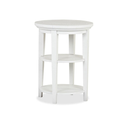 Magnussen Home Heron Cove Chalk White Round Accent End Table