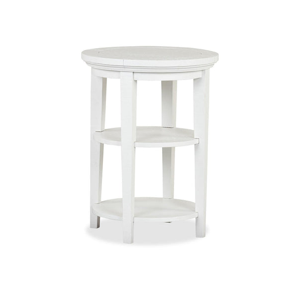 Magnussen Home Heron Cove Chalk White Round Accent End Table
