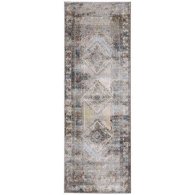 Feizy Melrose 39P0F Transitional Distressed Rug in Gray/Red/Blue