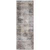 Feizy Melrose 39P0F Transitional Distressed Rug in Gray/Red/Blue
