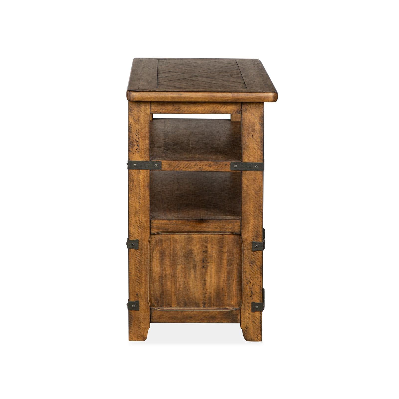 Magnussen Home Chesterfield Farmhouse Timber Rectangular Sofa Table