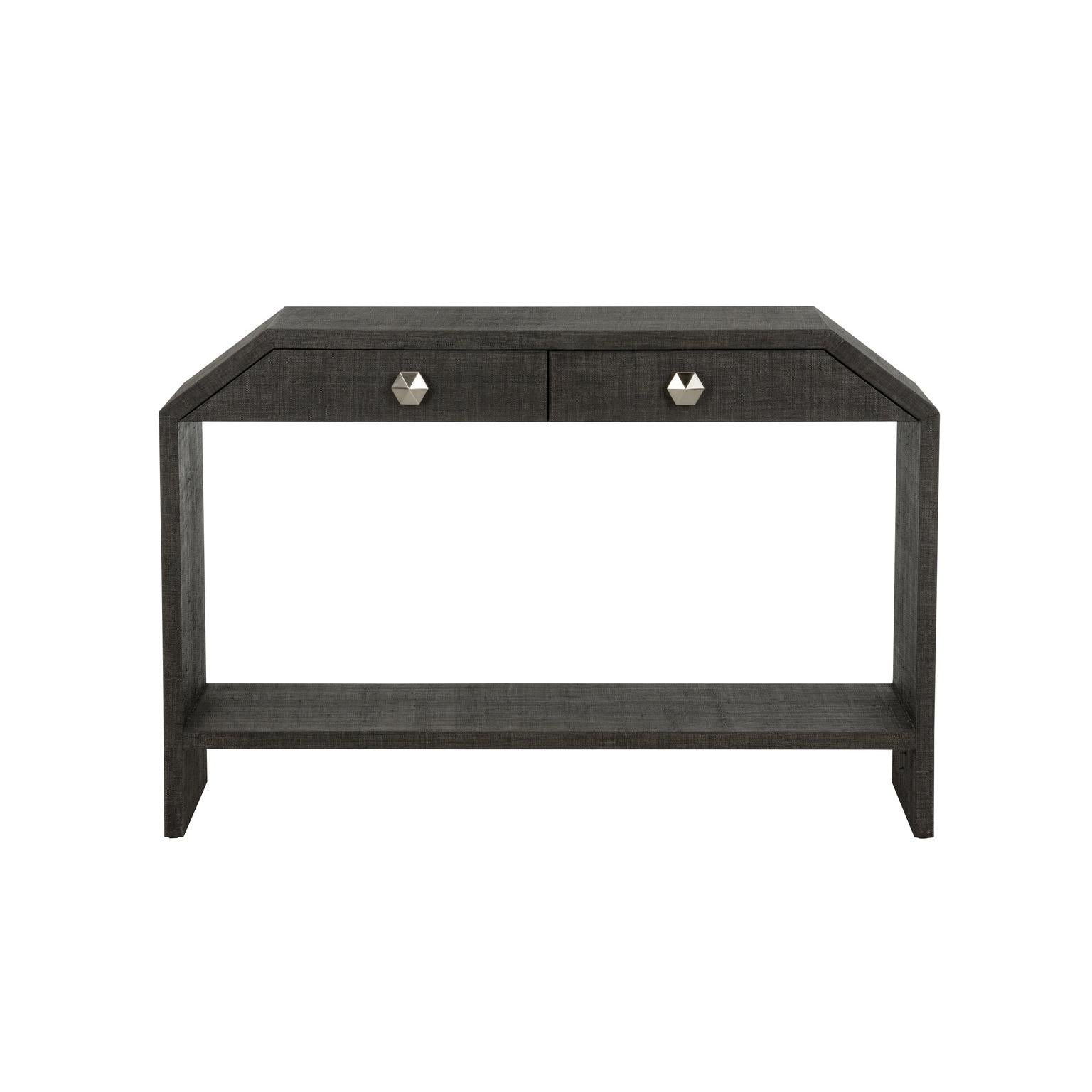 Chelsea House Bend Black 2 Drawer Console Table
