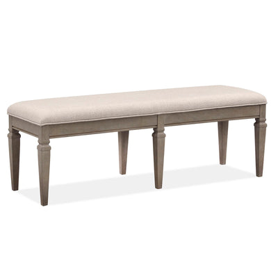 Magnussen Home Lancaster Dovetail Grey Upholstered Bench