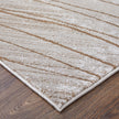Feizy Waldor 39NBF Modern Abstract in Taupe/Brown/Silver