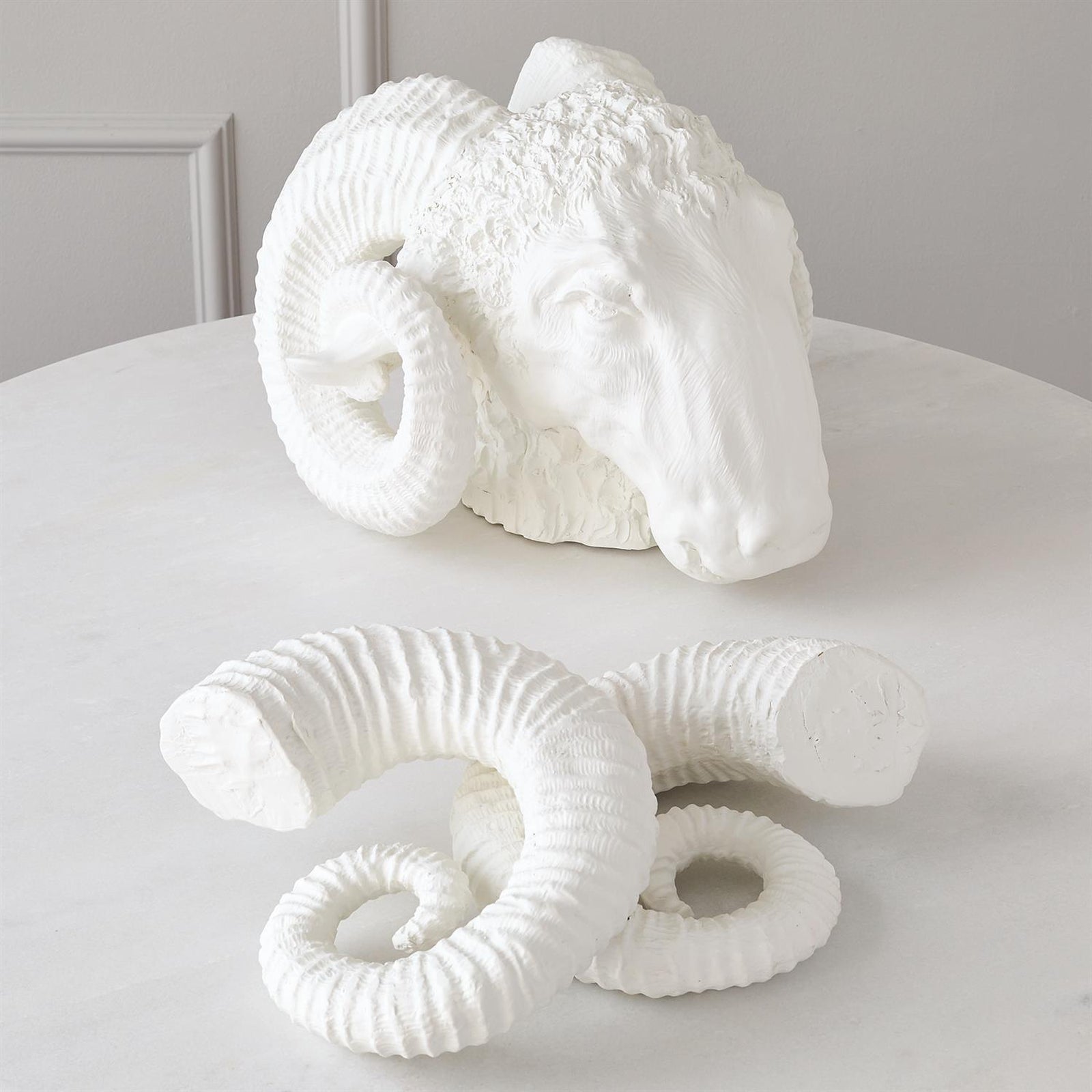 Global Views Matte White Capricorn Sculpture