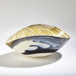 Global Views Blue Filigree Amber Pleated Bowl