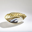 Global Views Blue Filigree Amber Pleated Bowl