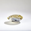 Global Views Blue Filigree Amber Pleated Bowl