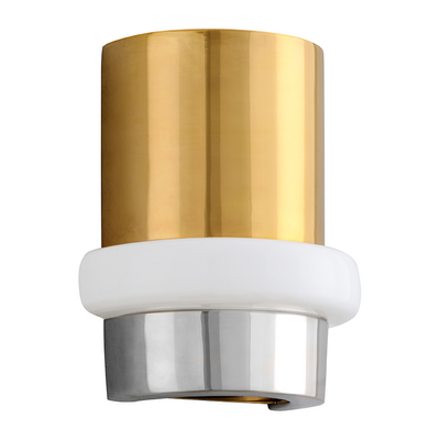 Corbett Beckenham 1 Light Vintage Polished Brass and Nickel Wall Sconce Wall Light Clearance