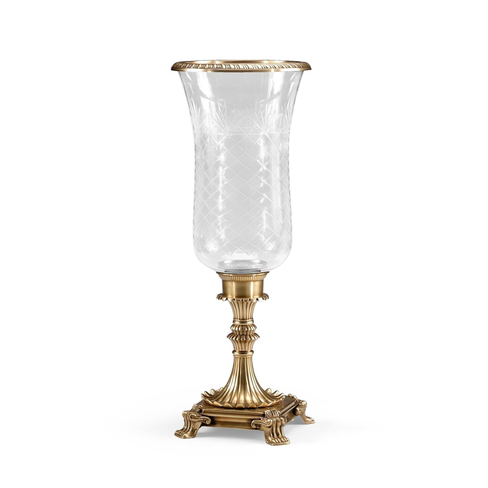 Wildwood Hurricane Antique Patina Candleholder