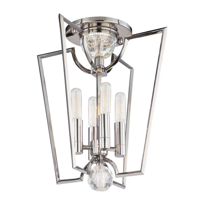 Hudson Valley Lighting Waterloo 4 Light 13 inch Polished Nickel Semi Flush Ceiling Light Clearance