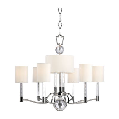 Hudson Valley Lighting Waterloo 9 Light 31 inch Polished Nickel Chandelier Ceiling Light Clearance