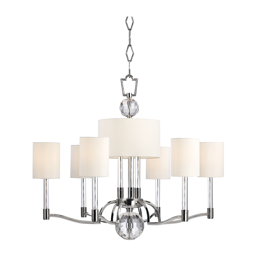 Hudson Valley Lighting Waterloo 9 Light 31 inch Polished Nickel Chandelier Ceiling Light Clearance