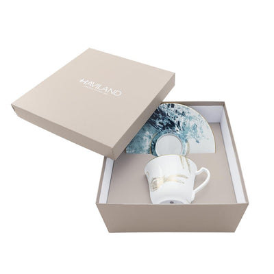 Haviland Ocean Xl Cappuccino Cup and Saucer