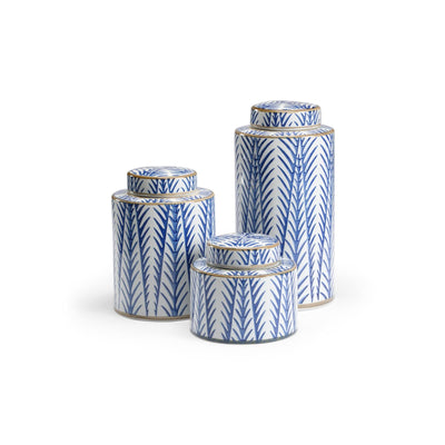 Wildwood Blue Fronds Canisters - Set of 3