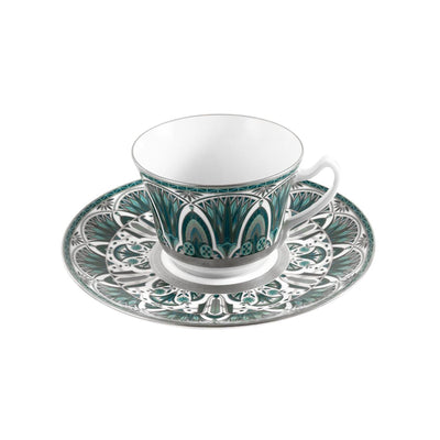 Haviland Reves Du Nil Cappuccino Cup and Saucer - XL - Platinum