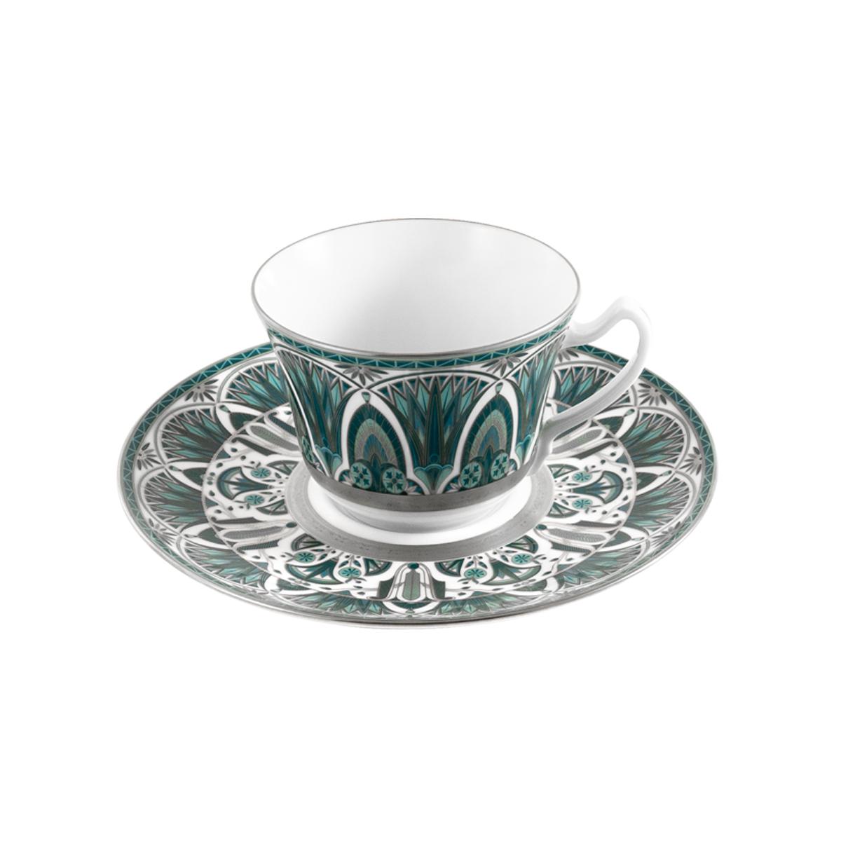 Haviland Reves Du Nil Cappuccino Cup and Saucer - XL - Platinum