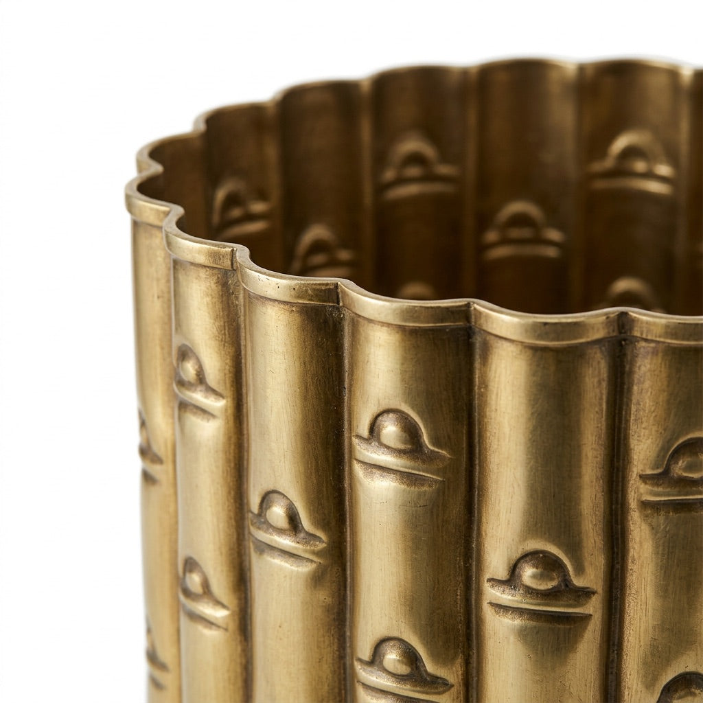 Wildwood Brass Small Bamboo Planter