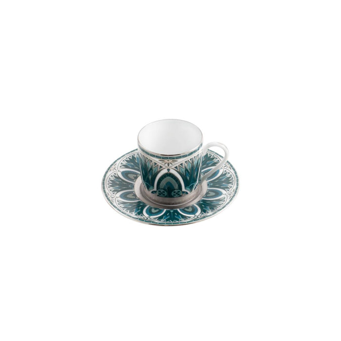 Haviland Reves Du Nil Coffee Cups and Saucers - Platinum