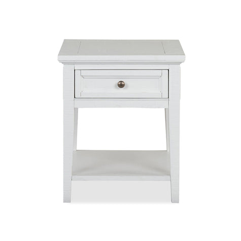 Magnussen Home Heron Cove Chalk White Rectangular End Table