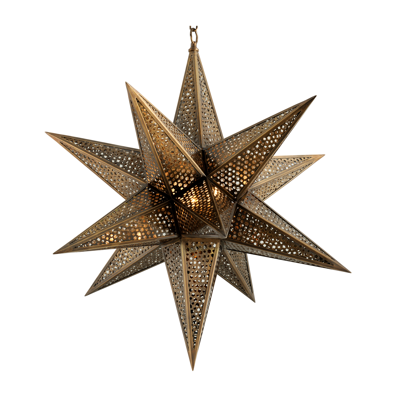 Corbett Star Of The East 3 Light Old World Brass Chandelier Ceiling Light DSC