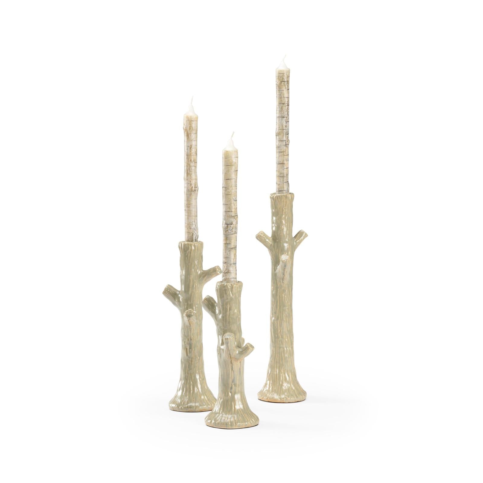 Wildwood Faux Bois Candlesticks Set of 3