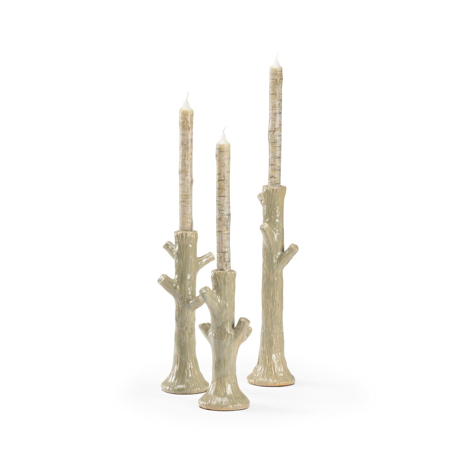 Wildwood Faux Bois Candlesticks Set of 3