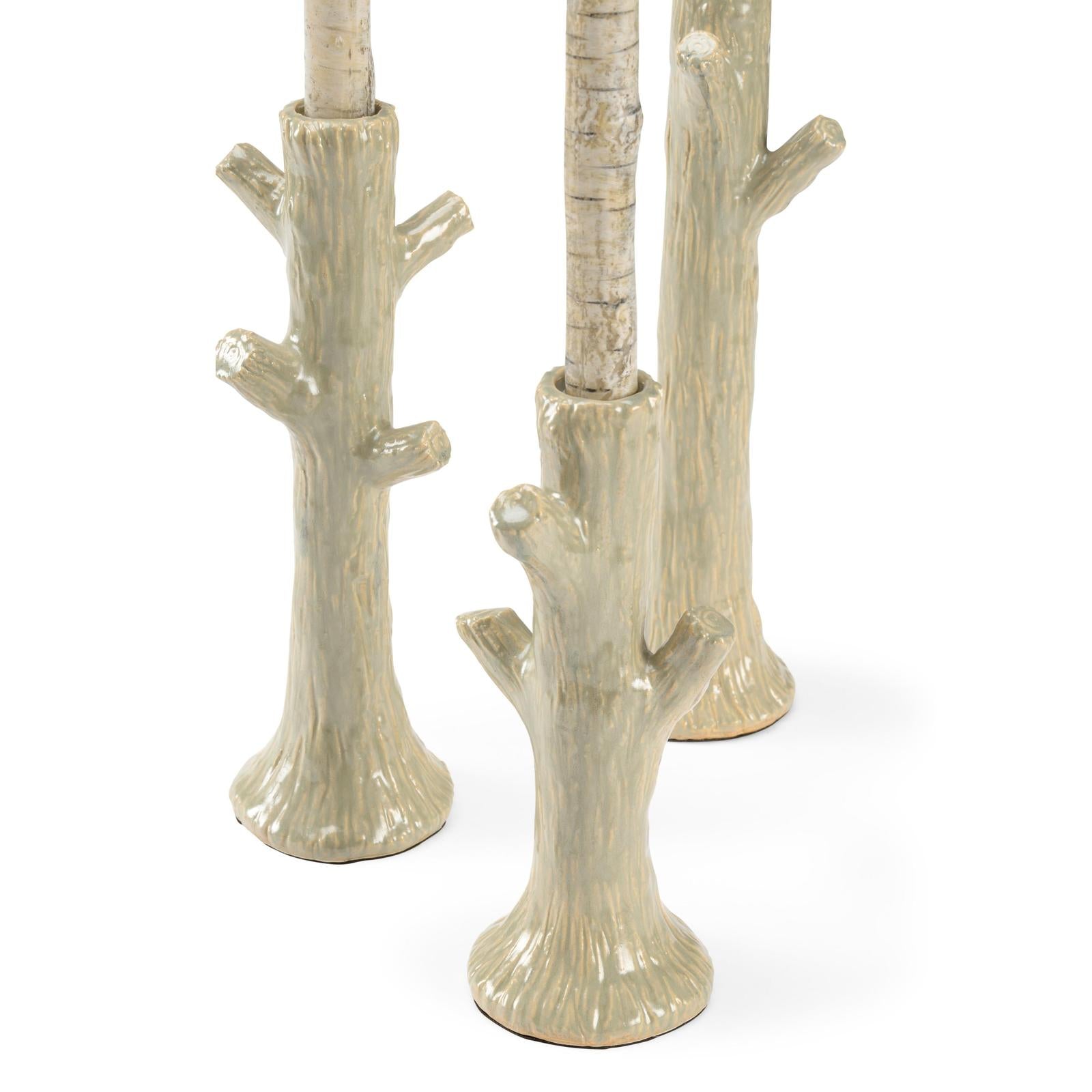 Wildwood Faux Bois Candlesticks Set of 3