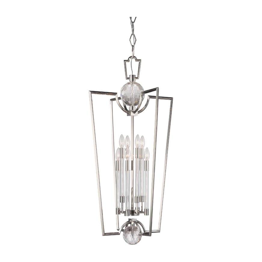 Hudson Valley Lighting Waterloo 8 Light 21.25 inch Polished Nickel Lantern Ceiling Light Clearance