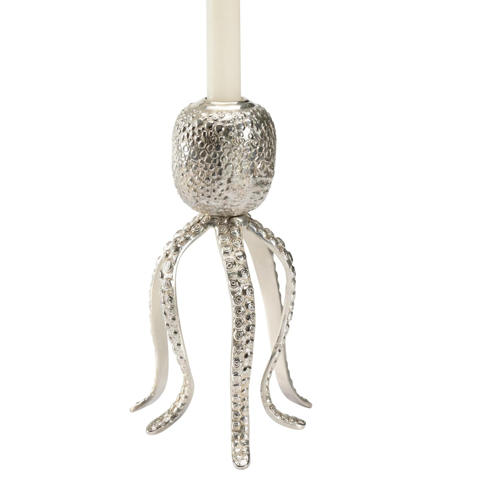Wildwood Pacific Octopus Nickel Candleholder
