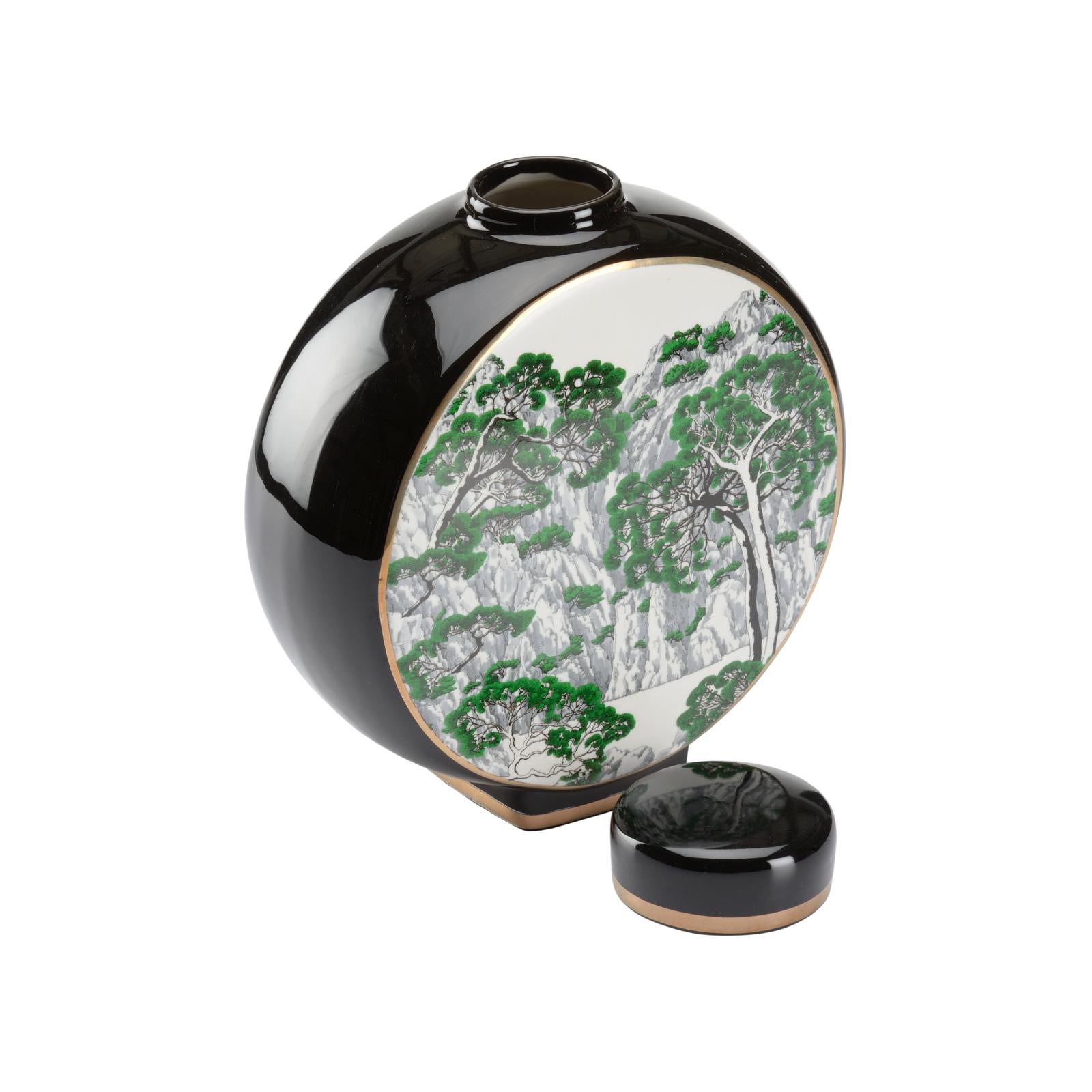Wildwood Matsu Green White Vase