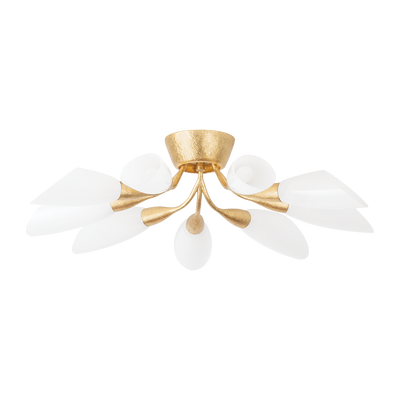 Hudson Valley Lighting Enfield 9 Light 30.75 inch Vintage Gold Leaf Semi Flush Ceiling Light