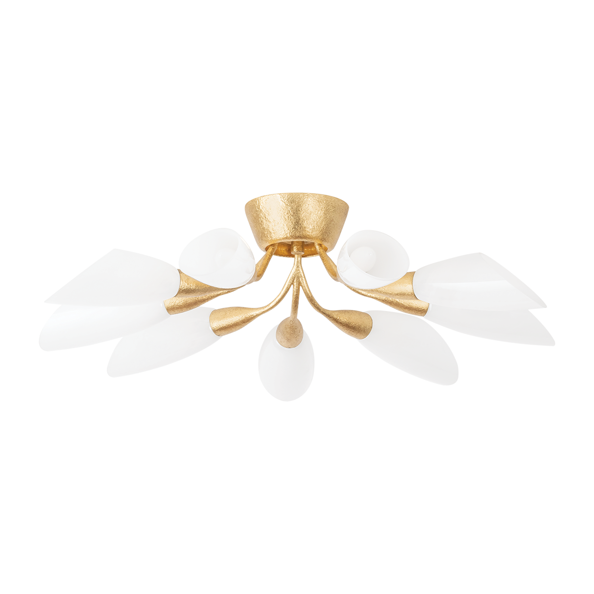 Hudson Valley Lighting Enfield 9 Light 30.75 inch Vintage Gold Leaf Semi Flush Ceiling Light