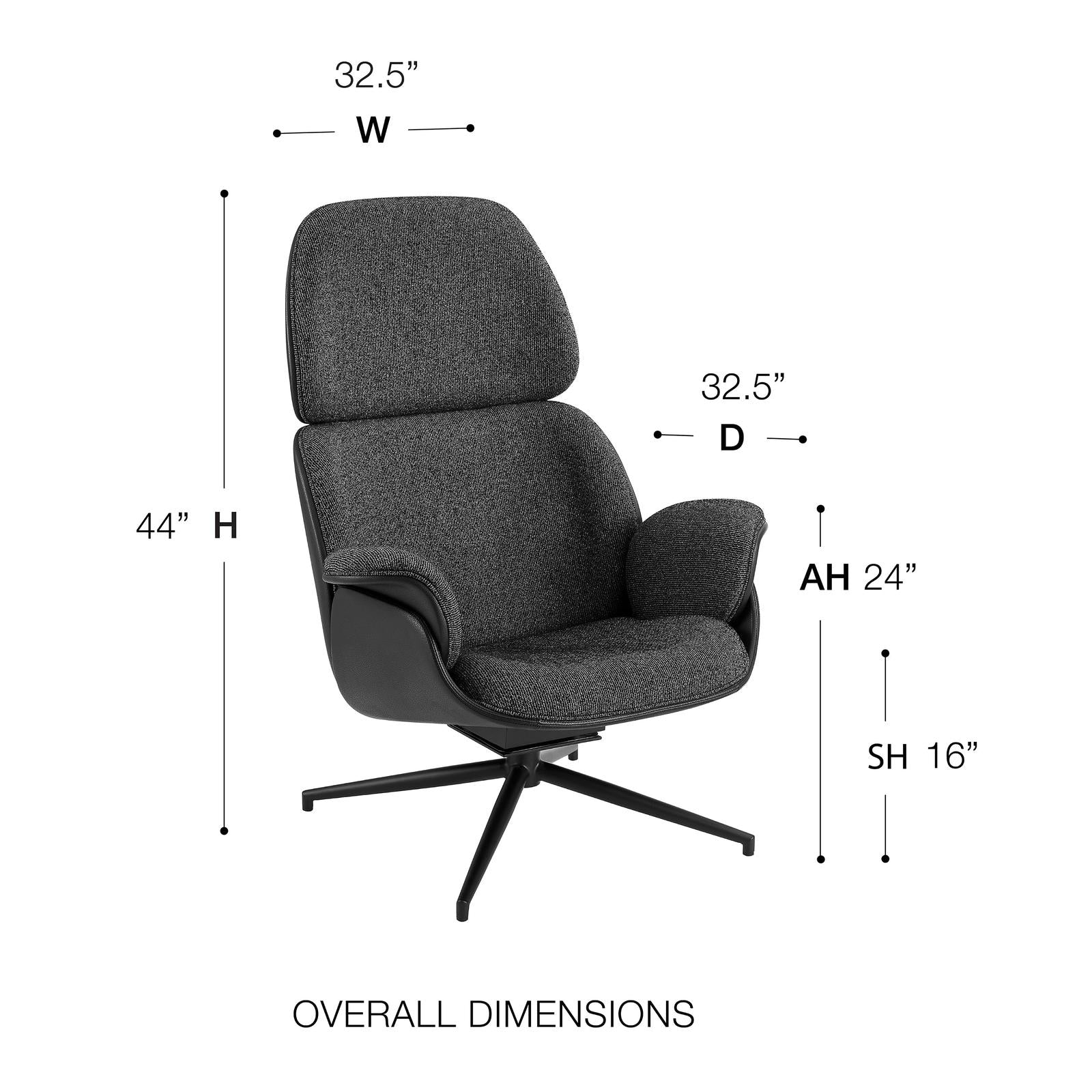 Euro Style Lennart Swivel Lounge Chair
