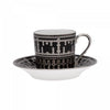 Haviland Tiara Coffee Cup and Saucer - Black Platinum