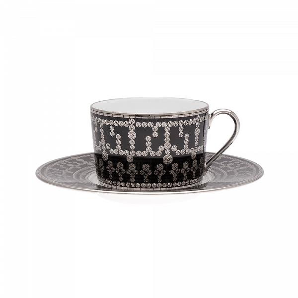 Haviland Tiara Teacup and Saucer - Black Platinum