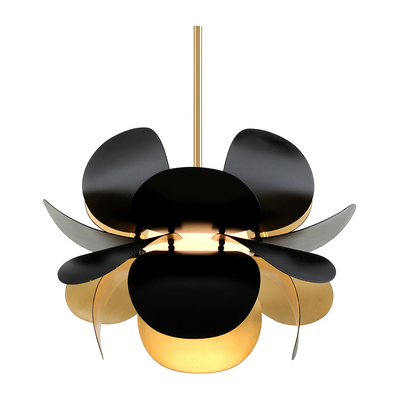 Corbett Ginger 1 Light Gold Leaf/Soft Black Combo Chandelier Ceiling Light