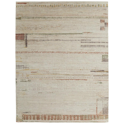 Feizy Kasbah 69G2F Modern Abstract Rug in Tan/Red/Green
