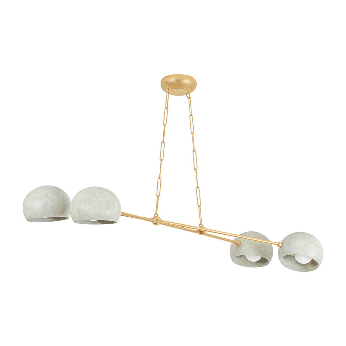 Hudson Valley Lighting Turner 4 Light 19.25 inch Vintage Gold Leaf/Limewash Plaster Chandelier Ceiling Light