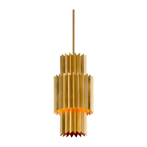 Corbett Moxy 1 Light Gold Leaf Pendant Ceiling Light