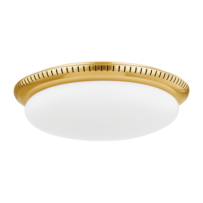 Hudson Valley Lighting North Castle 1 Light 14.25 inch Aged Brass Flush Mount Ceiling Light