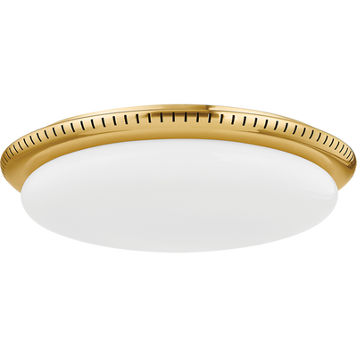 Hudson Valley Lighting North Castle 1 Light 18.25 inch Aged Brass Flush Mount Ceiling Light
