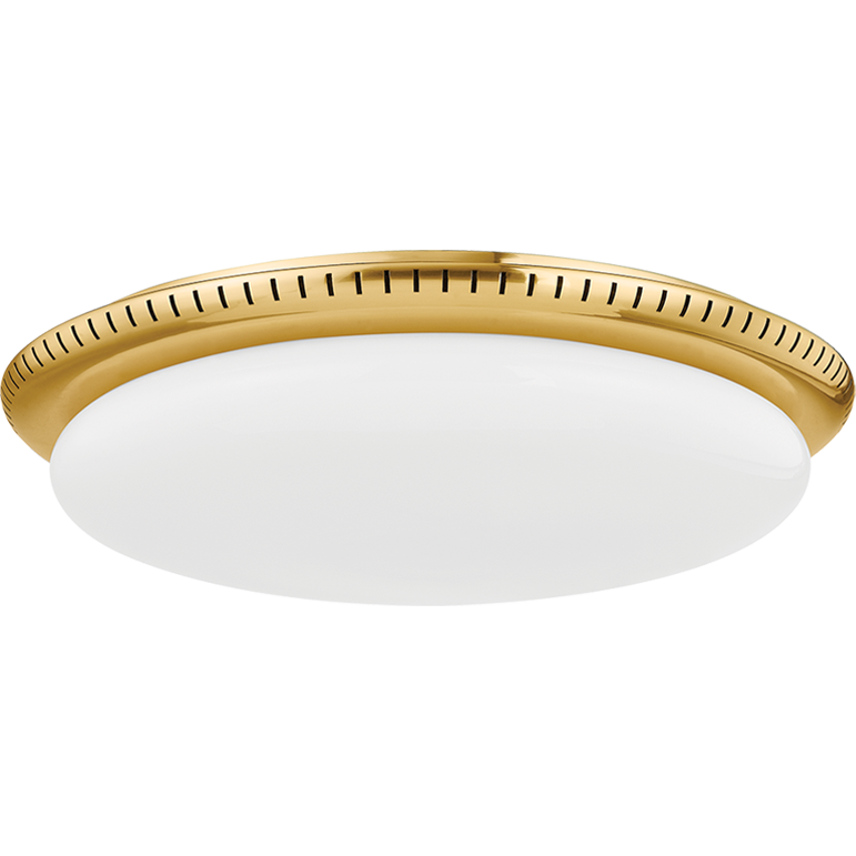 Hudson Valley Lighting North Castle 1 Light 18.25 inch Aged Brass Flush Mount Ceiling Light