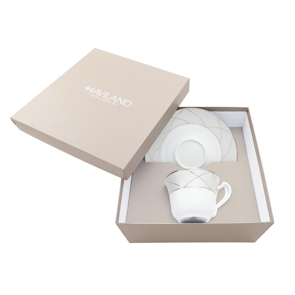 Haviland Clair De Lune Arcades Cappuccino Cup and Saucer - XL