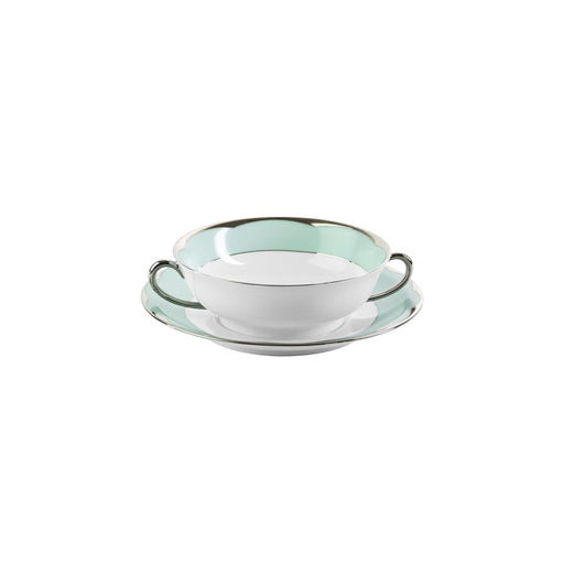 Haviland Illusion Soup Cup and Saucer - Mint Platinum