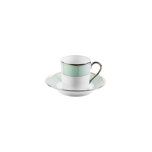 Haviland Illusion Coffee Cup and Saucer - Mint Platinum