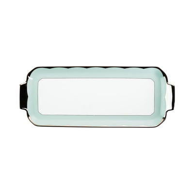 Haviland Illusion Oblong Cake Platter - Mint Platinum
