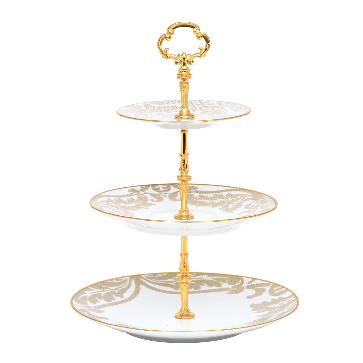 Haviland Damasse 3 Tier Cake Plate