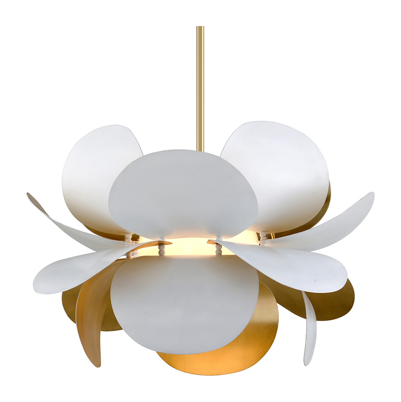 Corbett Ginger 1 Light White And Gold Leaf Chandelier Ceiling Light