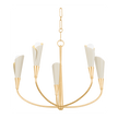 Hudson Valley Lighting Montrose 5 Light 30 inch Vintage Gold Leaf/Soft Sand Chandelier Ceiling Light